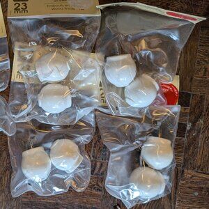 Brand New - Stylish Round White Curtain Rod Finials $18 For All 6 Packgages